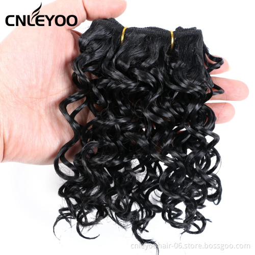 8 Inch Jerry Curl Braiding Hair Extension 3 Pieces Synthetic Water wave hair bundle for Women
